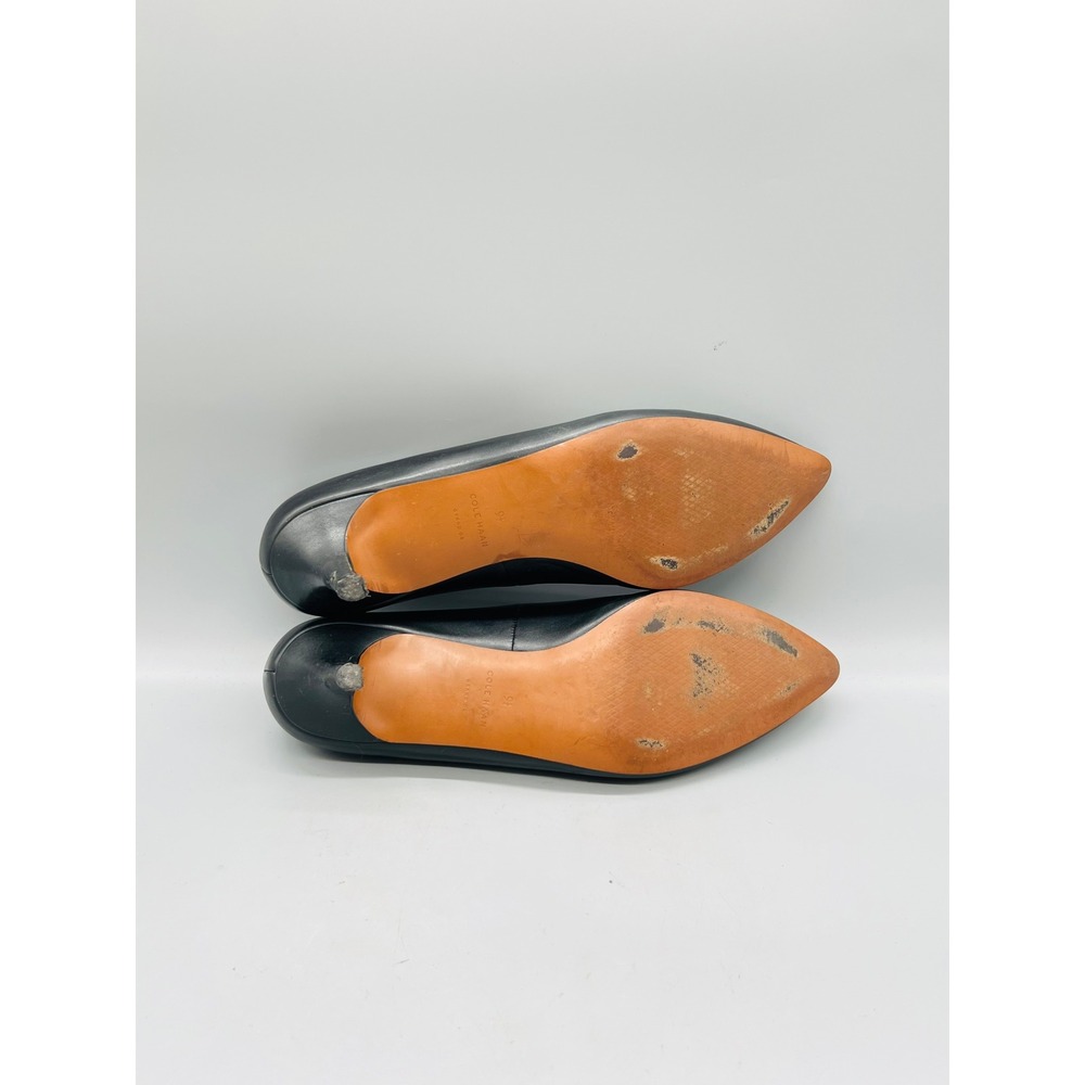 Cole Haan Shoes Womens 9.5 Black Leather Pointed Toe Kitten Heel Dress Pumps - Picture 8 of 11